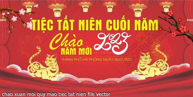 chao xuan moi quy mao tiec tat nien file vector